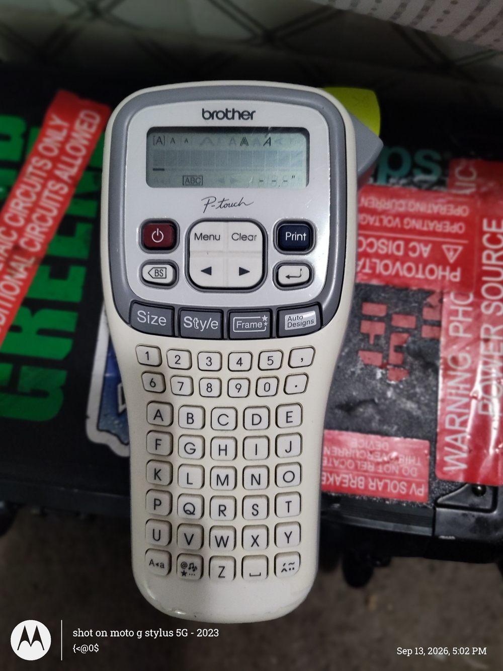 Brother P-touch Portable Label Maker in White with Gray Accents